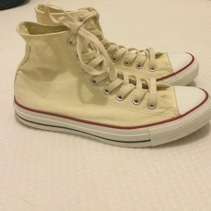Off white high top Converse sneakers
