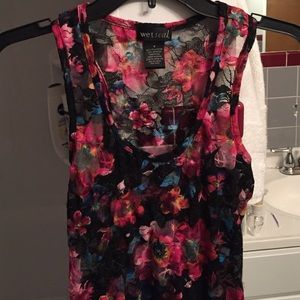 Floral sheer tank