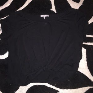 Black knotted crop top