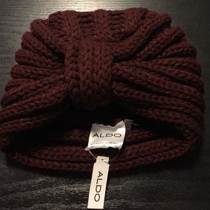 ALDO Burgundy knit turban NWT