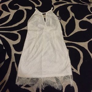White lace halter dress