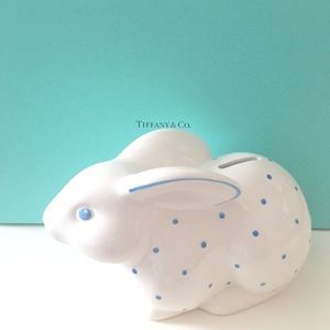 Authentic Tiffany & Co Blue Bunny Bank Retail $125