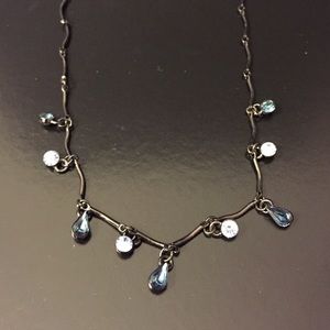 Black and blue crystal necklace