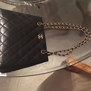 Chanel Black Leather Small Tote