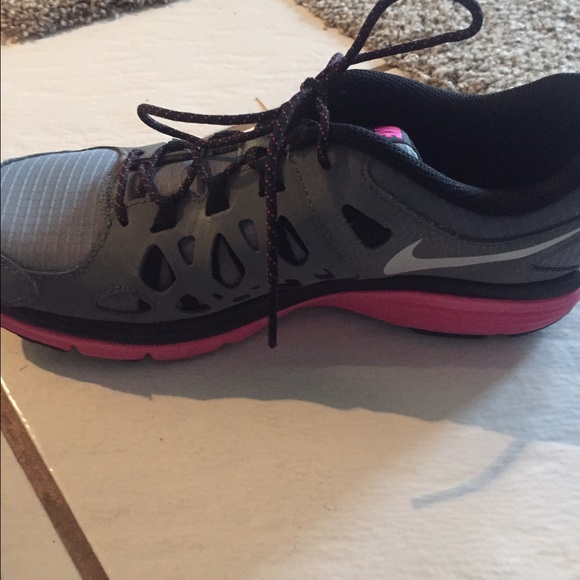 Grey and pink nikes! Worn once!! - Picture 2 of 3