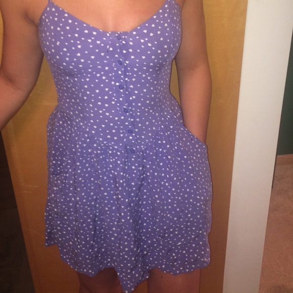 h&m blue heart summer dress