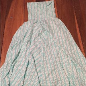 green and white j crew dress