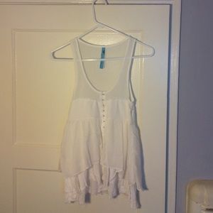 White Flowy Boho Freepeople Top