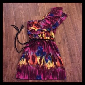 Fiesta multicolored ONE SHOULDER DRESS