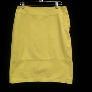 MISSONI CITRON YELLOW COTTON PENCIL SKIRT w: 28"