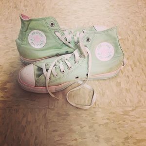 Mint and light pink high tops