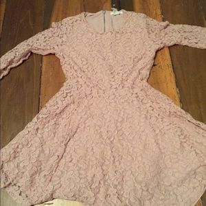 pink lace floral dress