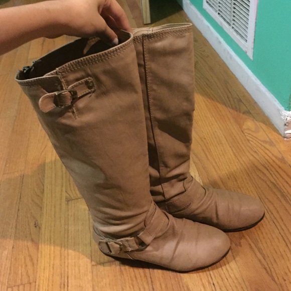 tan long boots