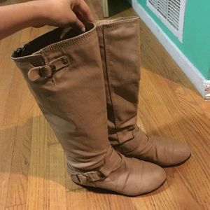 tan long boots