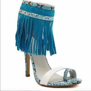 Open Toe Fringe Heel