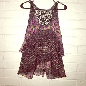Floral shear tank top