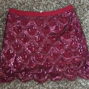 Free people sequin scalloped mini skirt