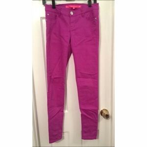 Bright purple skinny pants