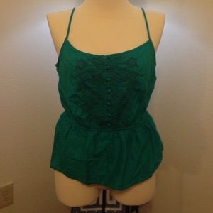 Green spaghetti strap top!