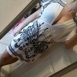 White & black Dress M/L
