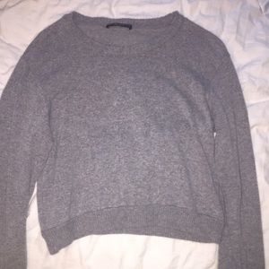 Semi-Cropped Gray Brandy Sweater