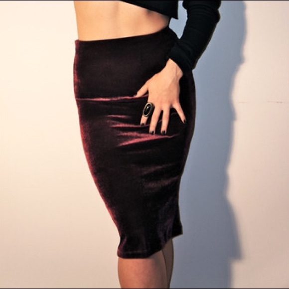 Velvet high waist skirt - Picture 4 of 4