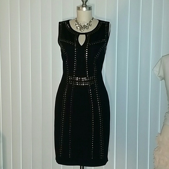 Black Dress with Sliver Studs