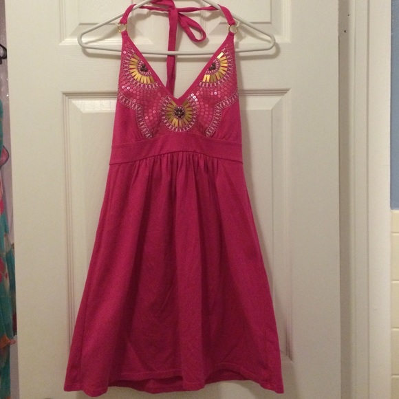 VS Bra Top Pink and gold halter XS