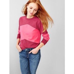 NWT GAP Chevron sweatshirt kidney bean