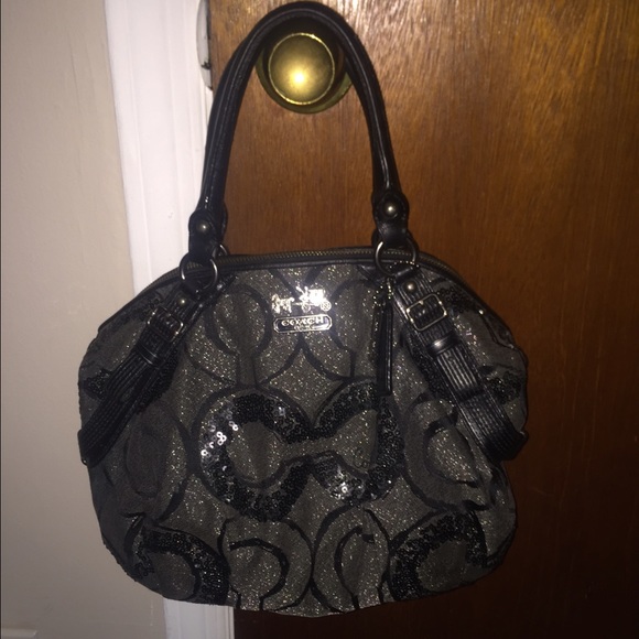 Black and charcoal coach bag