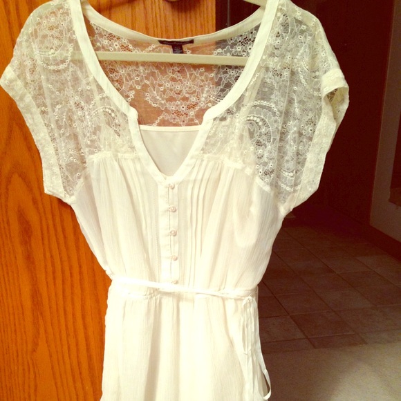 AE Ivory sheer dress