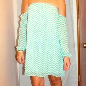 Chevron off shoulder dress