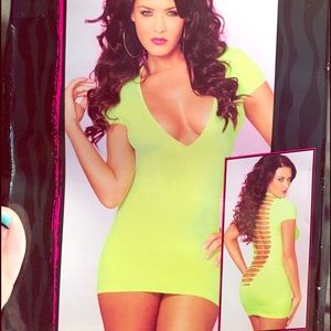 Black light neon green dress