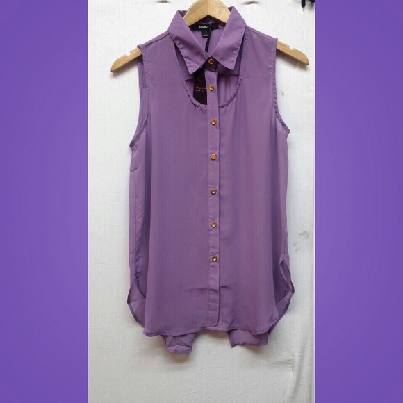 Tops - Lilac Chiffon Studded Top