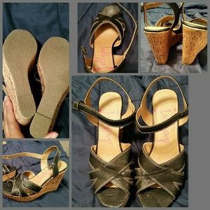 NWOT, no BOX Jellypop wedge cork sandals