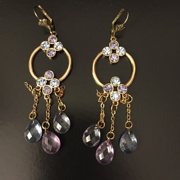 Purple and blue earrings