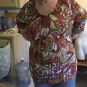 Peasant style, multi colored blouse