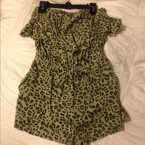 Cheetah strapless romper