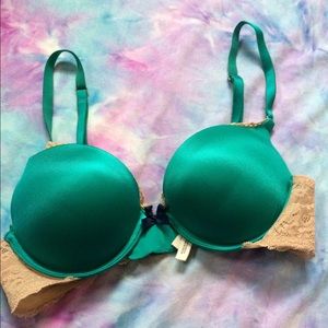 AERIE TEAL & NUDE EXTREME PUSH-UP BRA