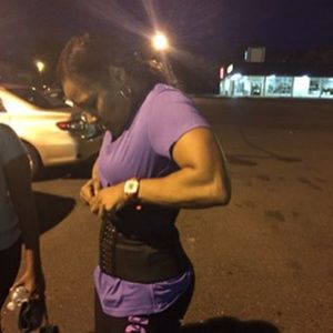 Black latex waist trainers