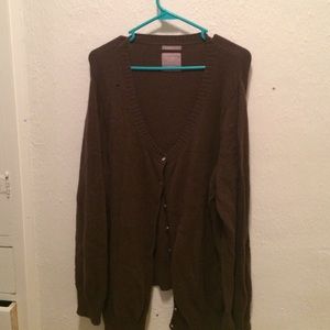 Plus size brown cardigan