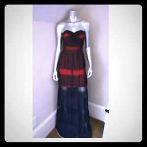 Guess Lace Strapless Maxi Dress