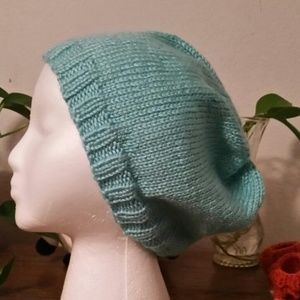 Light Turquoise Slouchy Beanie