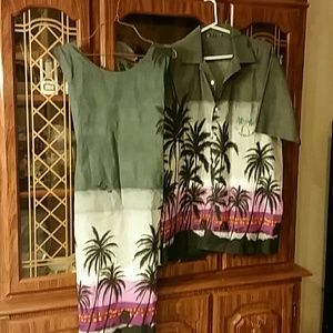 Matching man and woman's beach  attire