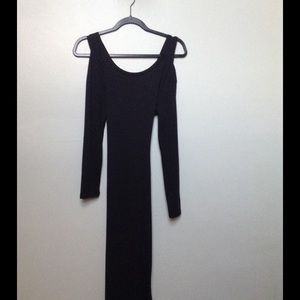 Black sexy Women Long Sleeve Party Dress, Gown (L)