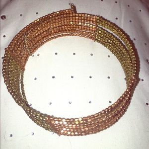 Gold and copper accent beaded choker