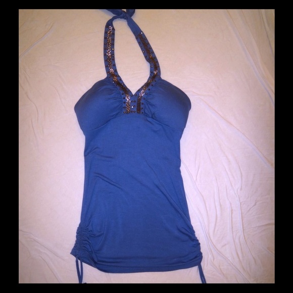 NWOT Open Back Blue GUESS Halter top