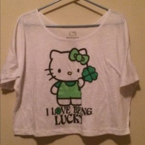 Hello kitty flowy crop top