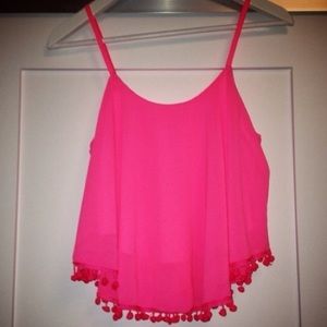 Pink ponpon top