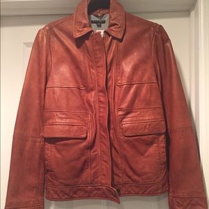 Sisley soft brown leather jacket NWT